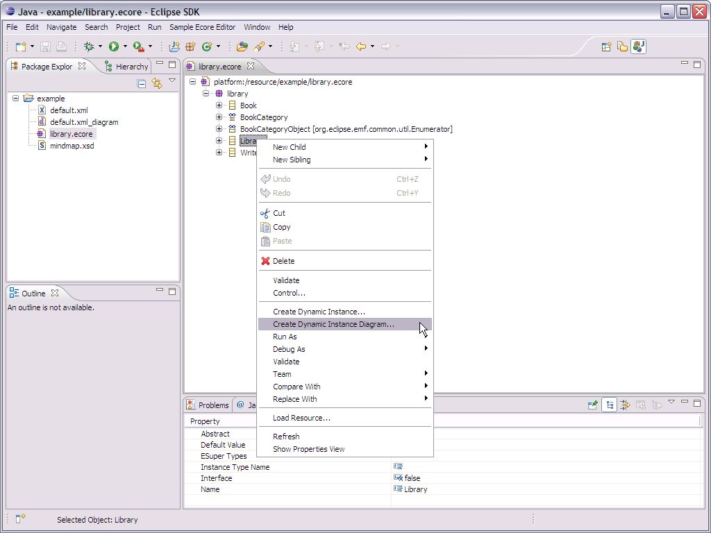 Create A Dynamic Instance Diagram From Ecore